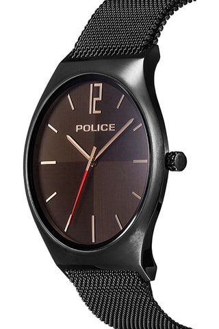 Reloj de cuarzo de acero - Negro y marrón