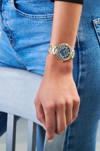 Reloj de cuarzo de acero Gardena - Dorado