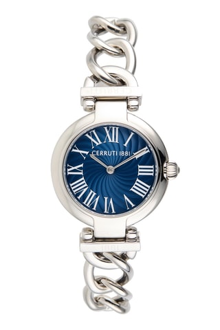 Reloj de cuarzo de acero Elettra - Plateado