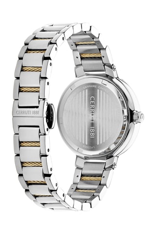 Reloj de cuarzo de acero y nácar Gardena - Contador de fase lunar - Plateado y dorado