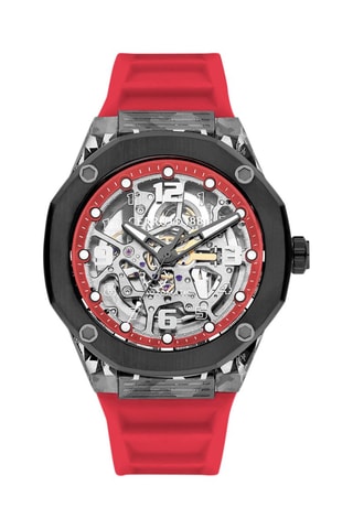 Reloj de cuarzo de acero Razzuolo - Rojo y negro