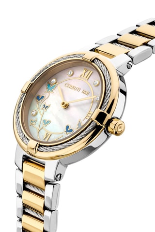 Reloj de cuarzo de acero Gardena - Dorado y plateado