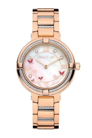 Reloj de cuarzo de acero Gardena - Rosa