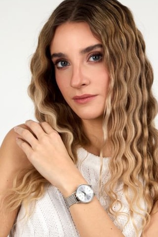 Reloj de cuarzo de acero - Plateado