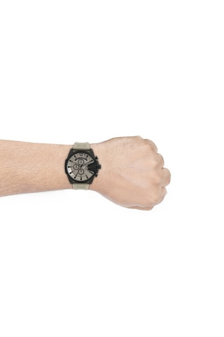 Reloj de cuarzo de silicona - Cronógrafo - Beige y negro