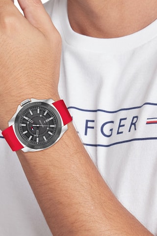 Reloj de cuarzo de silicona - Rojo y negro