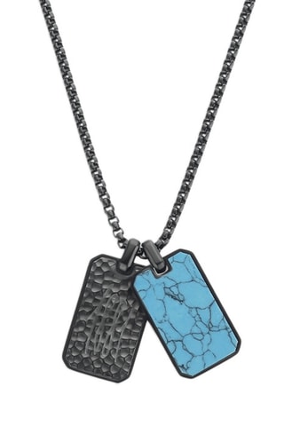 Collar - Gris y turquesa