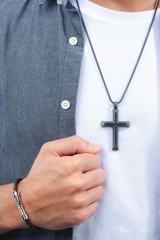 Collar - Plateado y negro