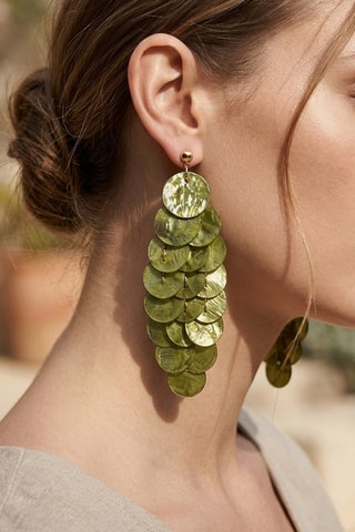 Boucles d'oreilles - Vert et doré