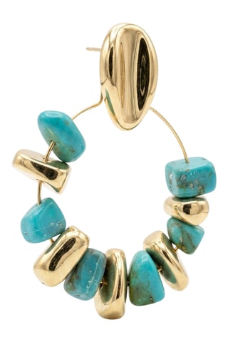 Boucles d'oreilles - Doré et bleu