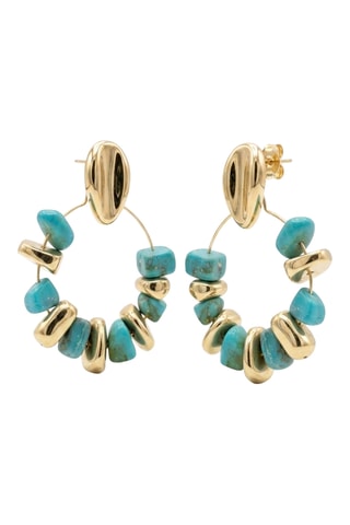 Boucles d'oreilles - Doré et bleu