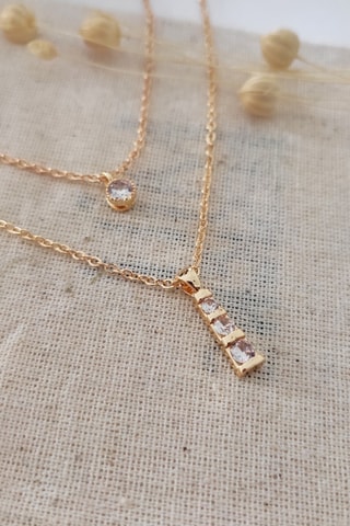 Collier doré à l’or fin jaune Zircons
