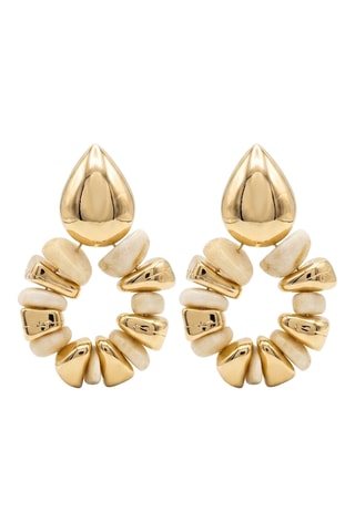 Boucles d'oreilles - Doré et blanc