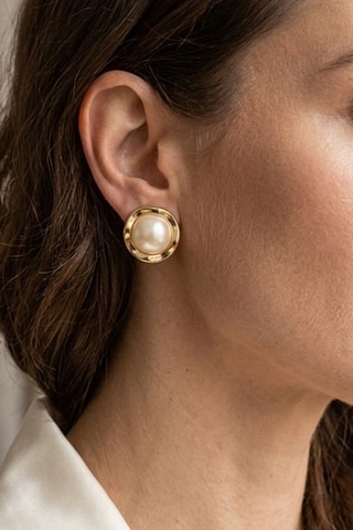 Boucles d'oreilles - Blanc et doré
