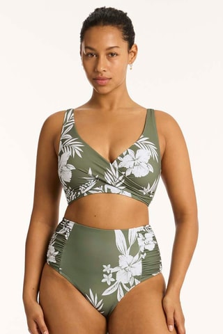 Braga de bikini de talle alto Aloha - Caqui