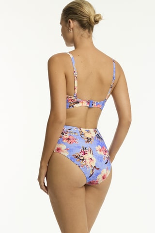 Braga de bikini de talle alto Blue Hawaii - Azul cobalto jaspeado