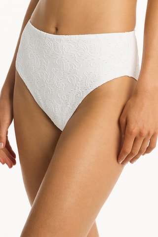 Braga de bikini de talle alto Interlace - Blanco