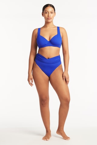 Braga de bikini de talle alto Essential - Azul cobalto