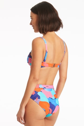 Braga de bikini de talle alto Paintball - Azul rey