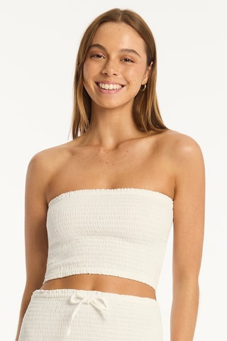 Crop top bustier Sunset - Blanco