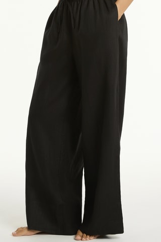 Pantalón de playa de lino Tidal Linen - Negro