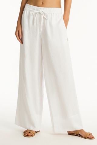 Pantalón de playa de lino Tidal Linen - Blanco