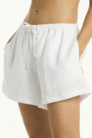 Short de playa de lino Tidal Linen - Blanco
