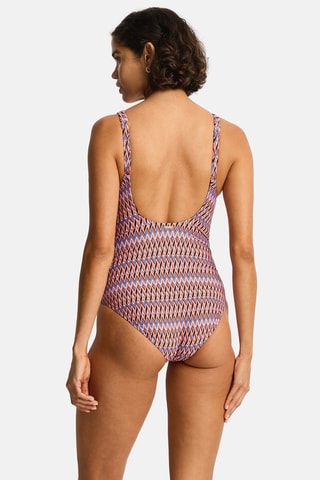 Bañador Tessera - Azul oscuro y rosa viejo