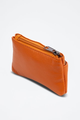 Porta-moedas em couro Atrani - Camel - Laranja