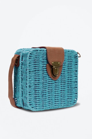 Mala a tiracolo em palha Azul-celeste - Firenze Artegiani - Azul-claro