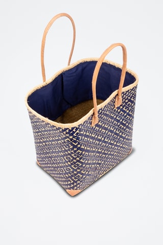 Cesto de palha - 32 x 35 x 20 cm - Azul