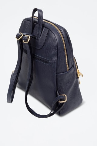 Mochila em couro Monastier - Azul-marinho - Azul-escuro