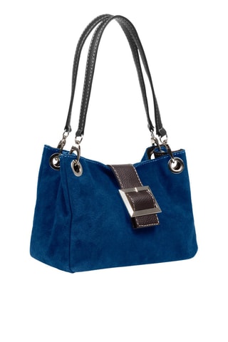 Mala de ombro em nobuck Azul e preto - Azul