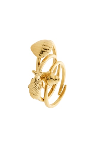 3 anillos Breeze - Chapado en oro amarillo