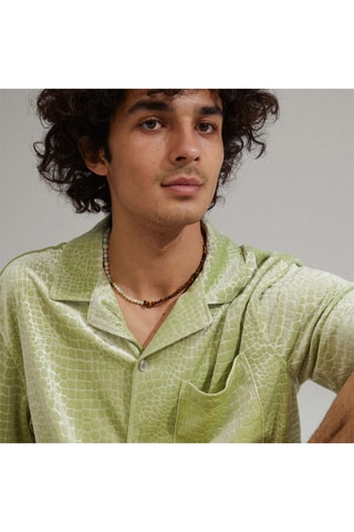 Collar Soulmates - Chapado en oro amarillo, ojos de tigre y amazonitas