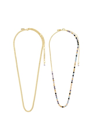2 collares Reign - Chapado en oro amarillo