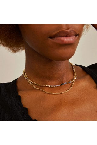 2 collares Reign - Chapado en oro amarillo