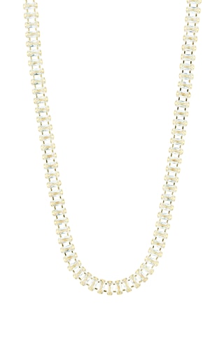 Collar Rue - Chapado en oro amarillo y circones