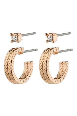 2 pendientes EA - Chapado en oro rosa