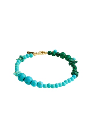 Pulsera Soulmates - Chapado en oro amarillo, turquesas y malaquitas