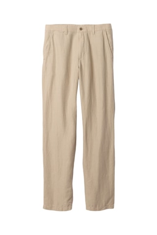 Pantaloni straight in lino - Beige