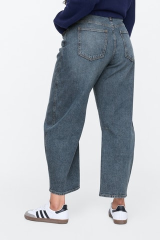 Jeans tapered a vita alta - Indaco