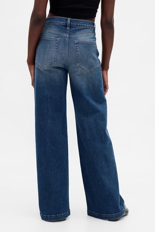 Jeans wide legs a vita alta - Celeste
