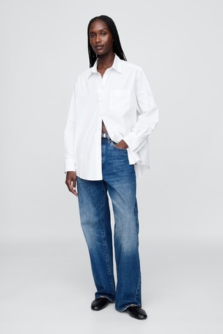 Camicia oversize in cotone bio - Bianco