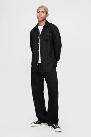 Camicia in lino - Nero