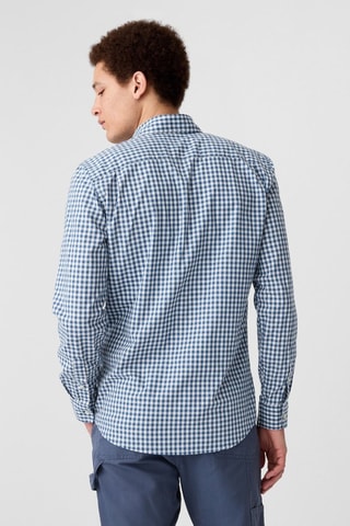 Camicia slim - Celeste e bianco