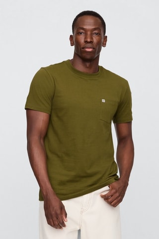 T-shirt straight in cotone bio - Verde oliva