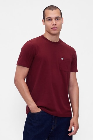 T-shirt straight in cotone bio - Bordeaux