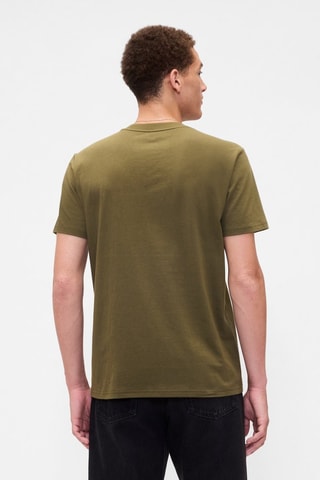 T-shirt straight in cotone bio - Verde oliva