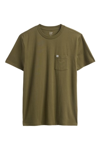T-shirt straight in cotone bio - Verde oliva